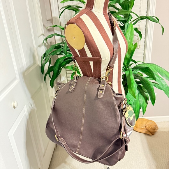 Browning Concealed Carry Purse Brown Leather 14” X 15” X 6” Camo Inside NWT - Picture 8 of 13